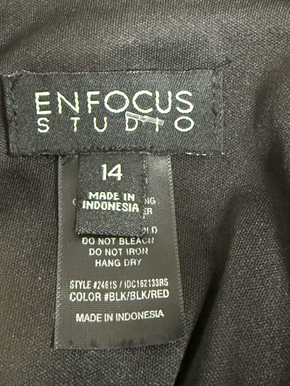 Enfocus Studio Black Red Dress Size 14 Metallic Top Tiered Skirt Elegant - Picture 6 of 8